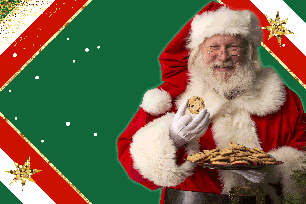 Santa eating cookies
