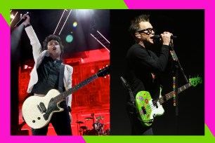 Green Day's Billie Joe Armstrong (L) and Blink 182's Mark Hoppus are headlining the 2023 When We Were Young festival in Las Vegas.