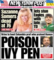 October 16, 2023 New York Post Front Cover