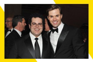 Josh Gad (L) and Andrew Rannells star together in "Gutenberg! The Musical!"