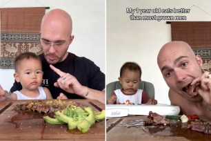 Human caveman Pauly Long, who infamously ate raw steak for 100 days straight, is getting roasted after admitting to feeding his one-year-old son raw testicles.
