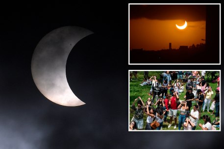 The annular eclipse was visible from Oregon to Brazil on Saturday.