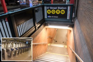 The senior was waiting for a northbound R train at the 57th Street–Seventh Avenue station around 2:30 a.m. when a stranger approached and slugged her without warning, police said. 